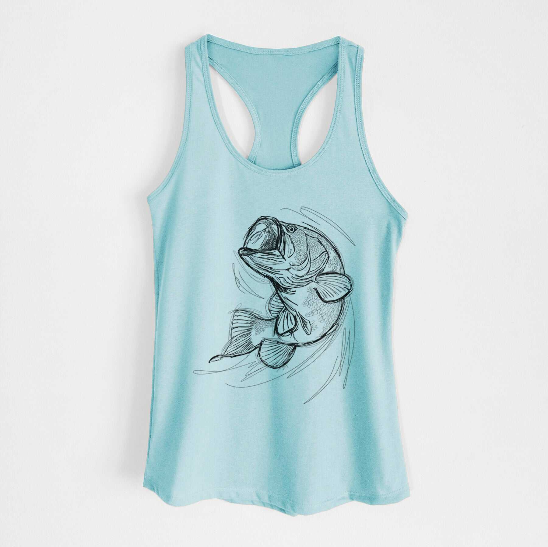 Largemouth Bass Fish - Micropterus salmoides - Women's Racerback Tanktop