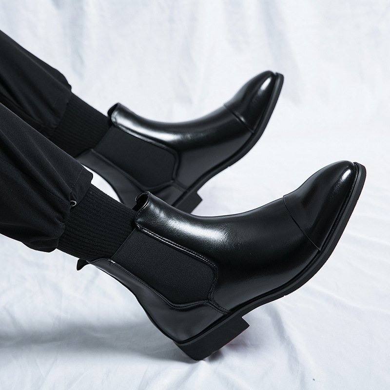 ANNIBALE CARRACCI GENUINE LEATHER CHELSEA BOOTS