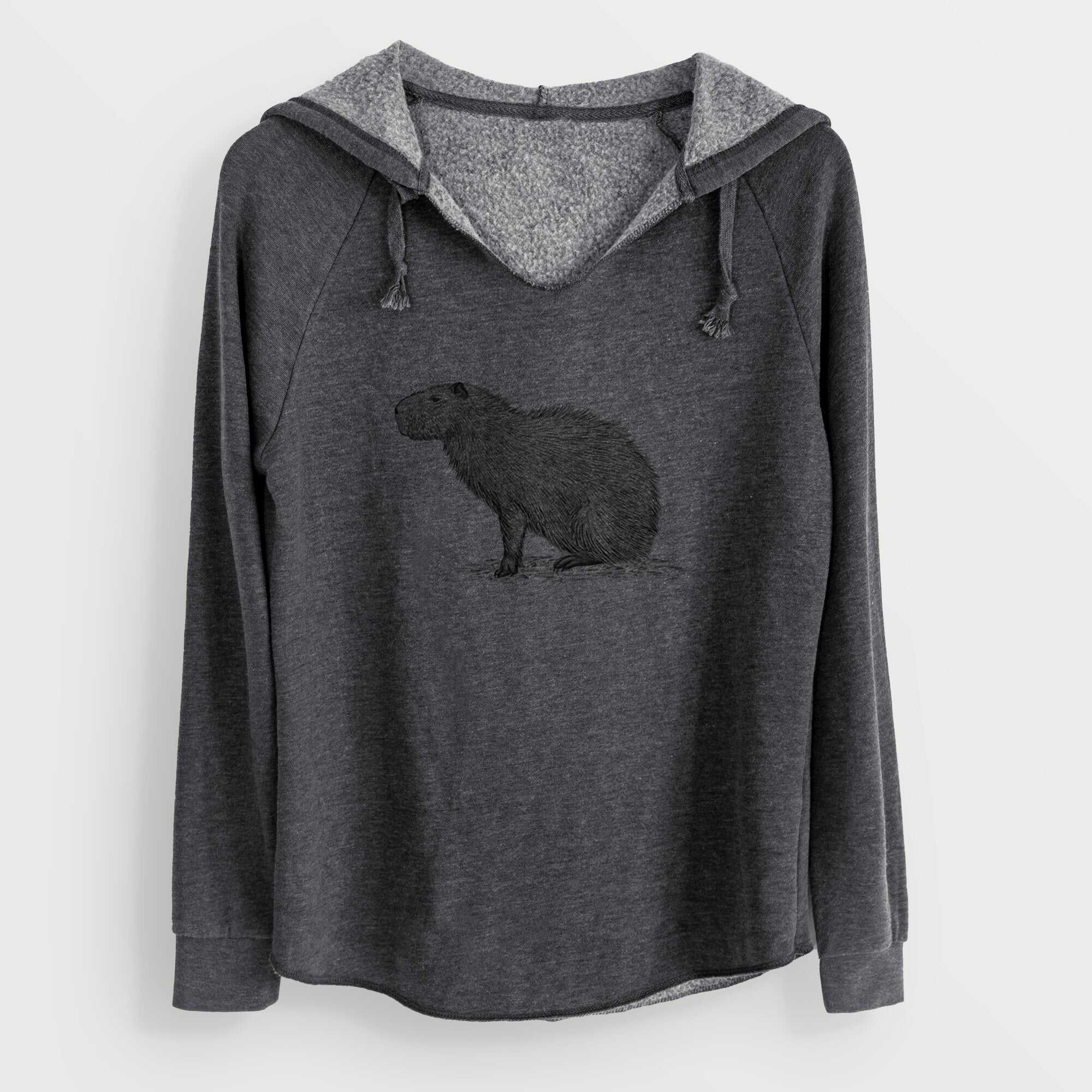Capybara Profile - Hydrochoerus hydrochaeris - Cali Wave Hooded Sweatshirt