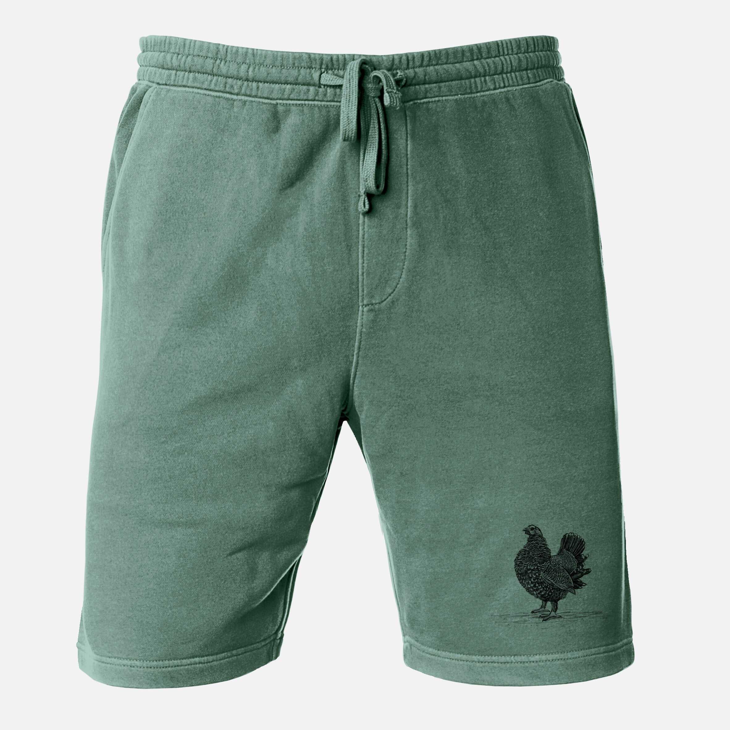 Male Spruce Grouse - Canachites canadensis - Unisex Pigment Dyed Shorts