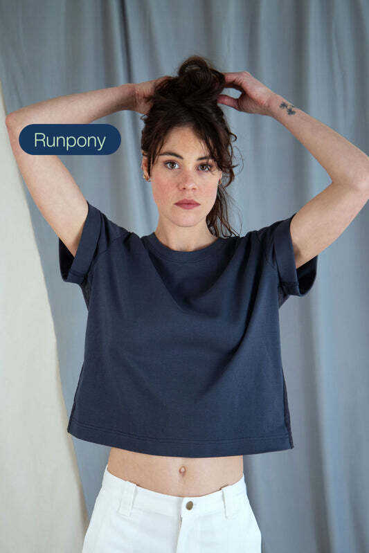 T-shirt with mesh back - Slate blue