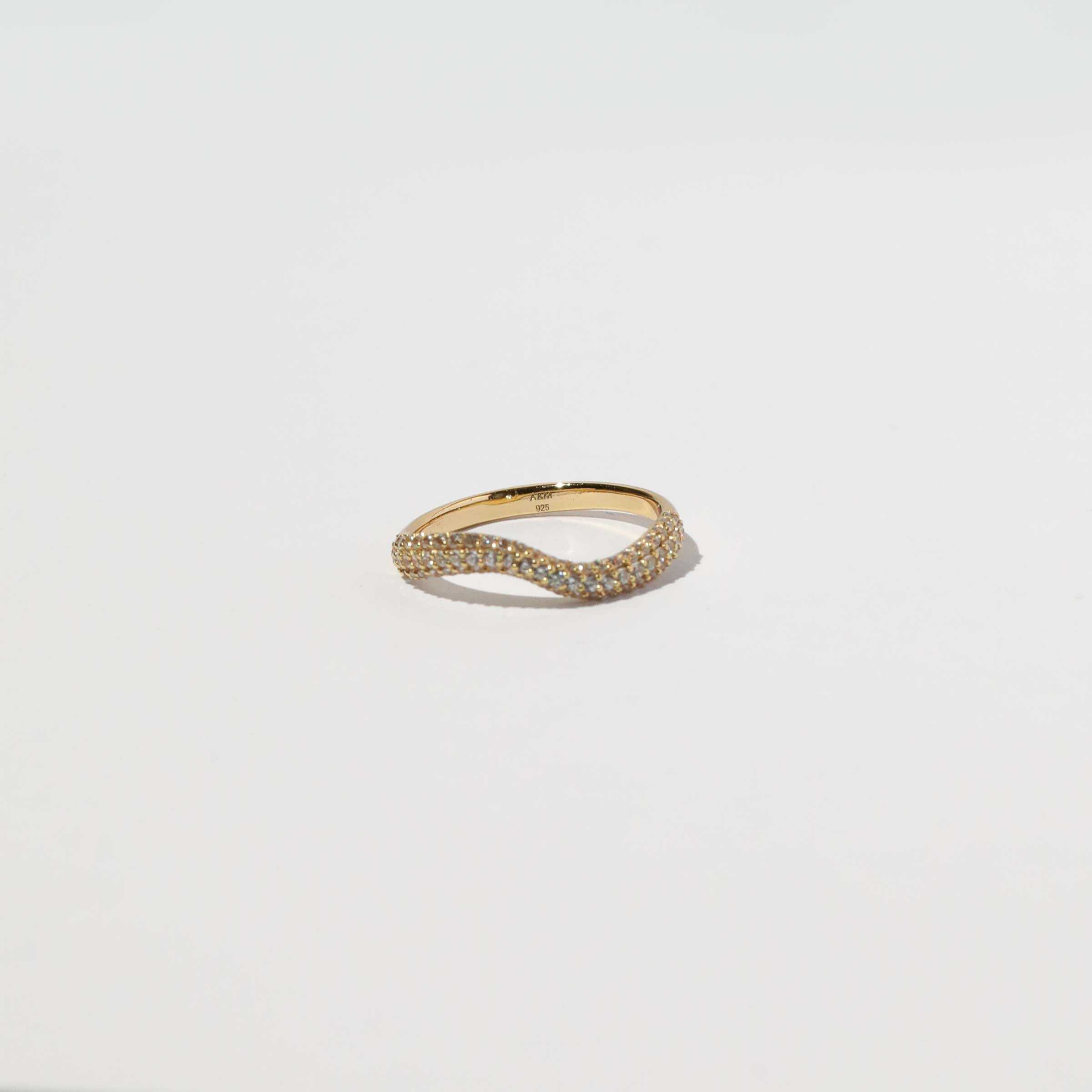Wave Crystal Ring in Gold