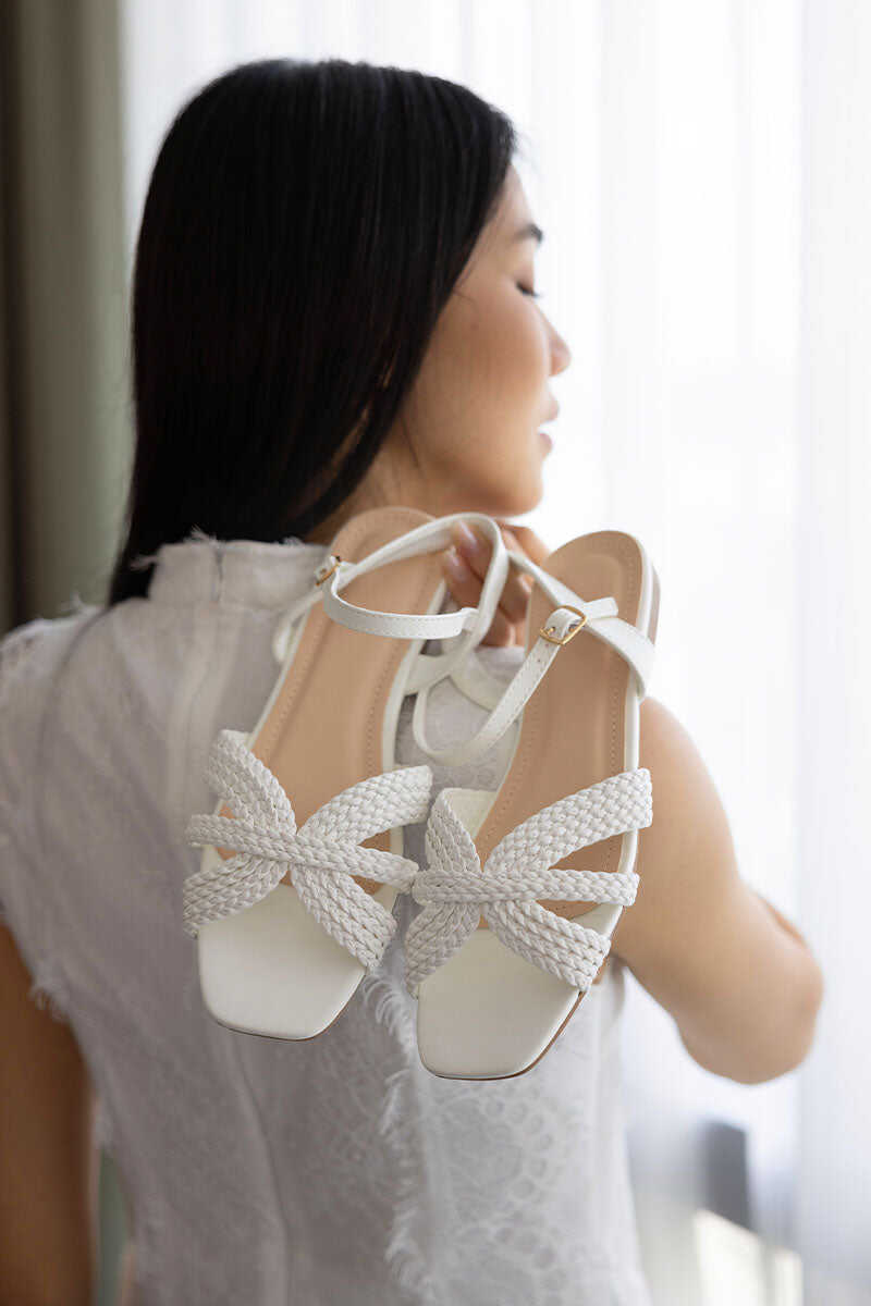 Liberty Hand-woven Sandals in White