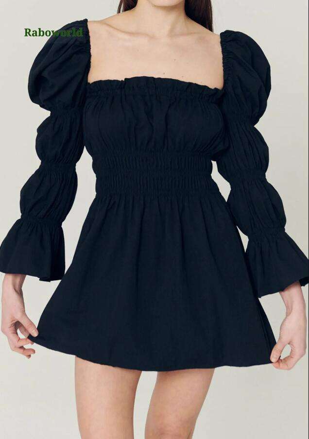 Clare Balloon Sleeve Mini Dress