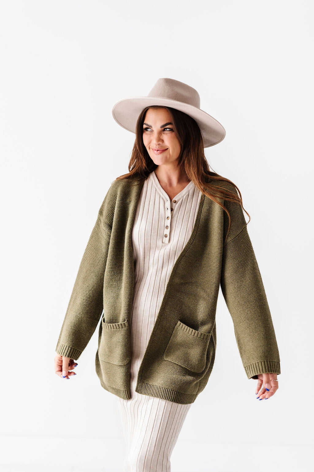 Willow Sweater Dress in Natural - Size 1X Left