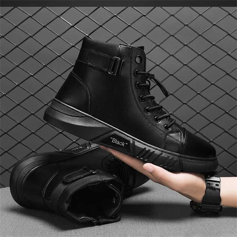 (🔥Hot Sale) Men's Top-Quality Motorcycle Boots Genuine Leather Waterproof Anti-Slip Anti-Sprain