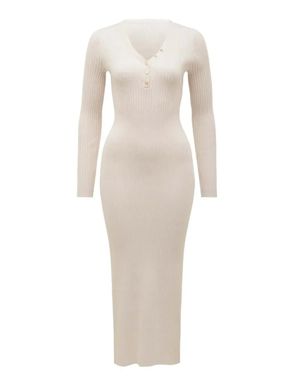 Ribbed Knit Midi Dress