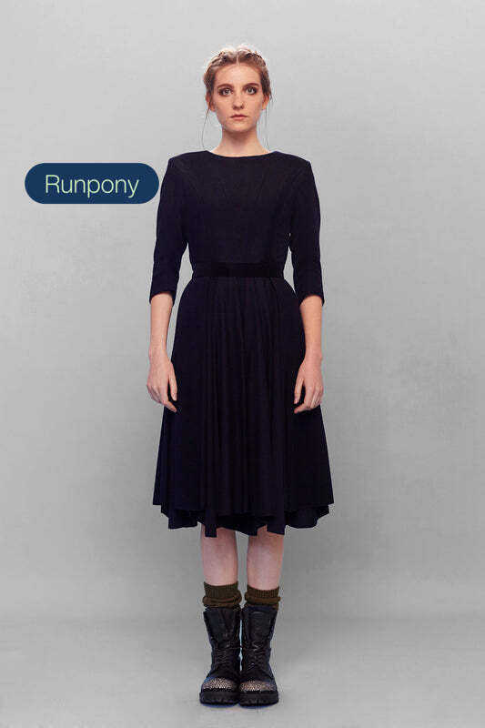 MAJA wool dress - Navy blue