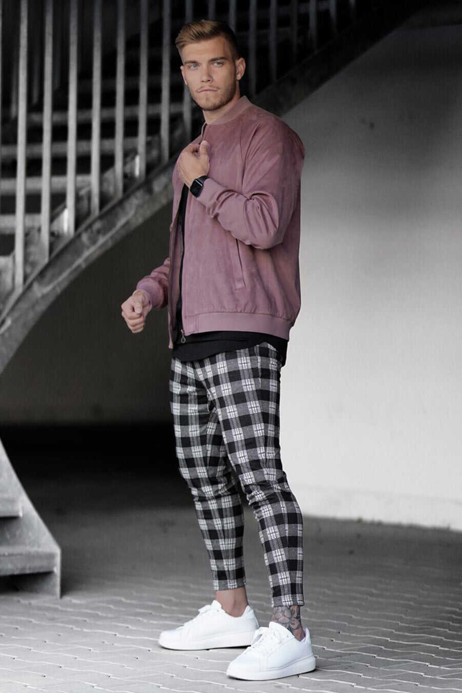 M's Check Print Pants