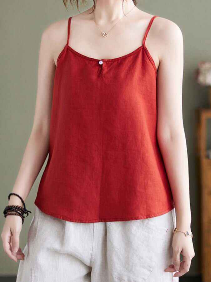 Women's Loose Vintage Linen Suspenders