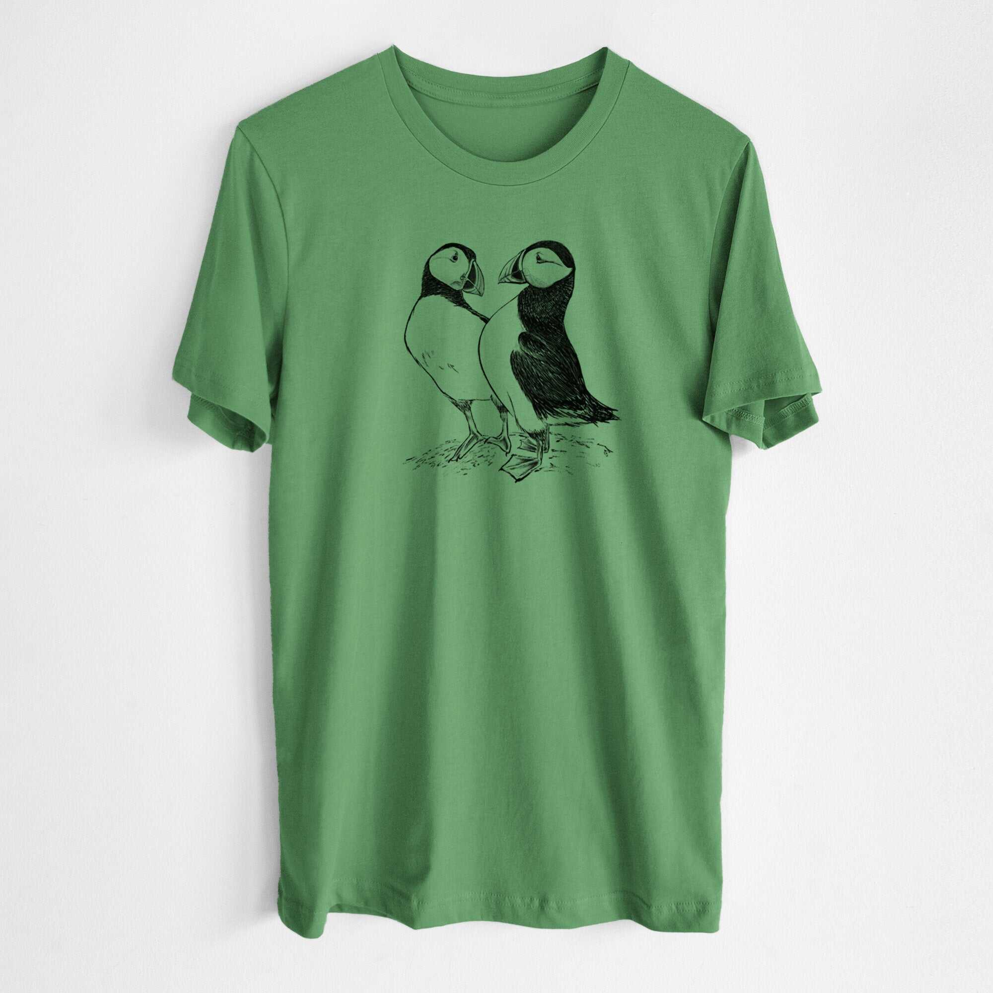 Atlantic Puffins Pair - Fratercula arctica - Lightweight 100% Cotton Unisex Crewneck