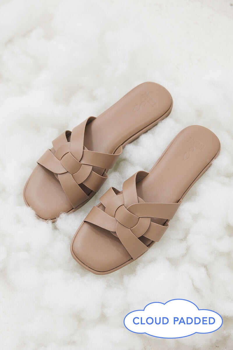 Bondi Cloud Sliders in Taupe