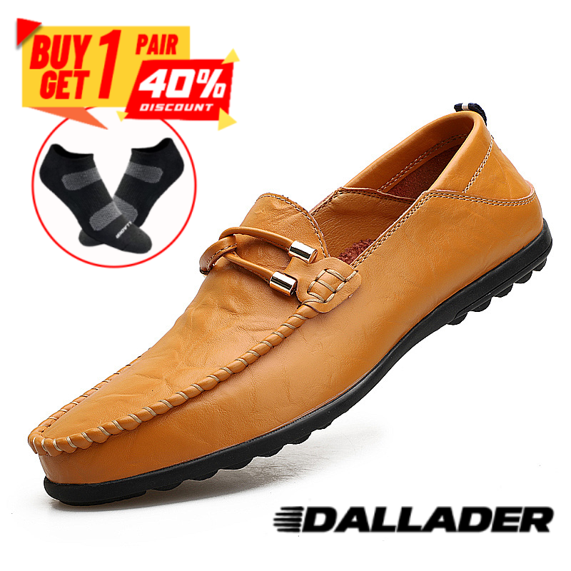 Men's Genuine Leather Casual Business Slip On Loafer