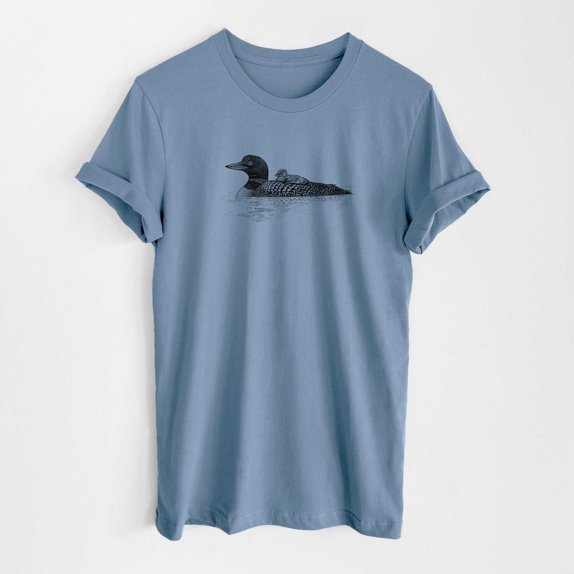 Common Loon with Chick - Gavia immer - Lightweight 100% Cotton Unisex Crewneck
