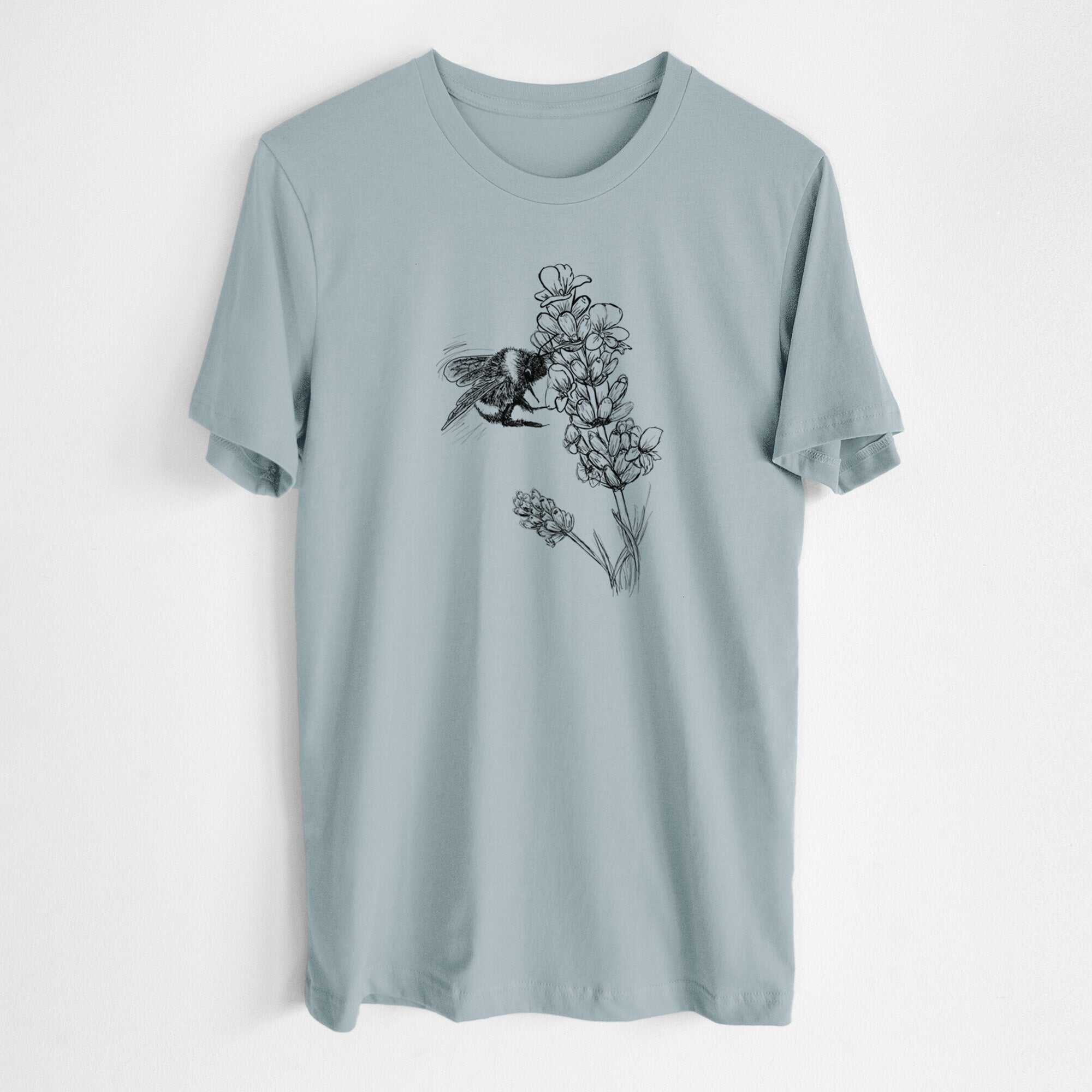 Bumblebee on English Lavender - Bombus Pensylvanicus - Lightweight 100% Cotton Unisex Crewneck