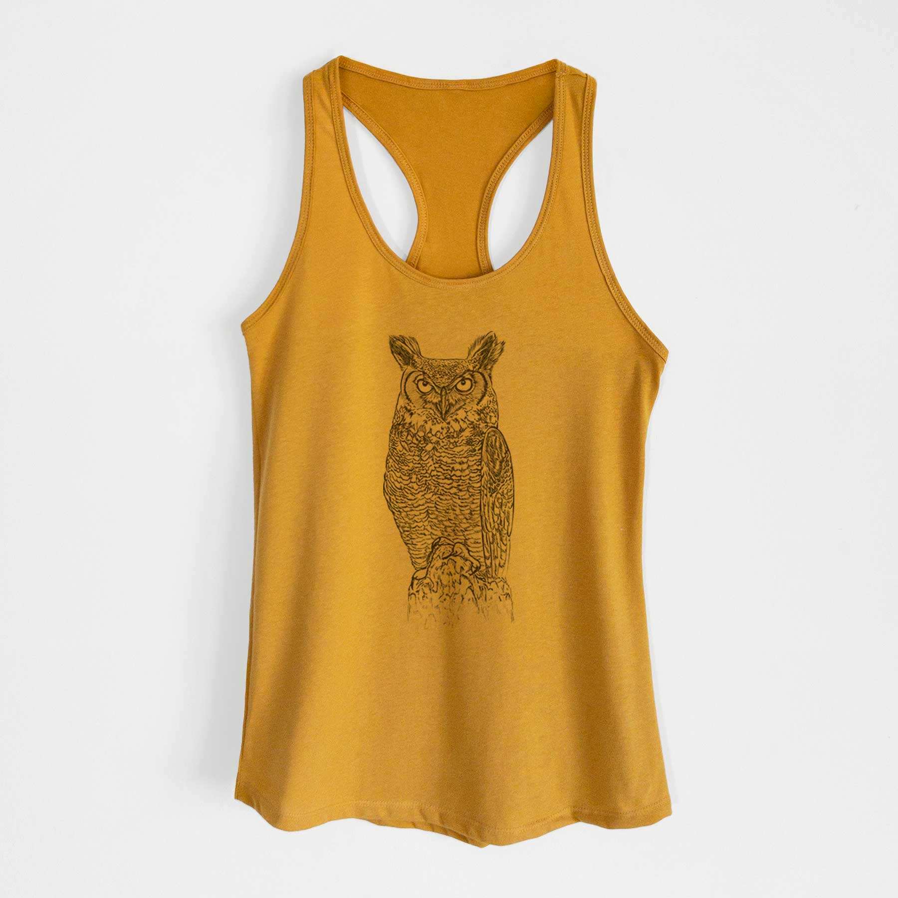 Bubo virginianus - Great Horned Owl - Women's Racerback Tanktop