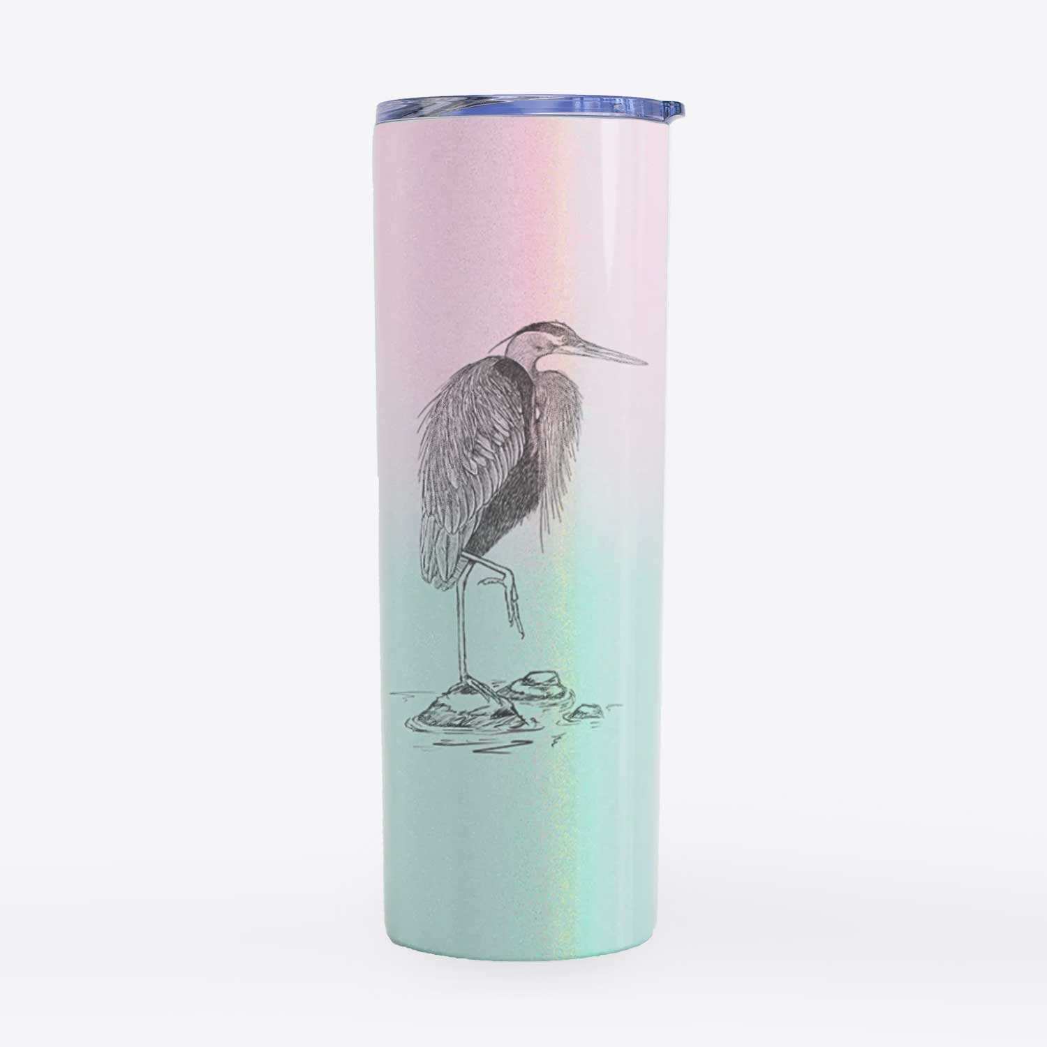 Ardea herodias - Great Blue Heron - 20oz Skinny Tumbler