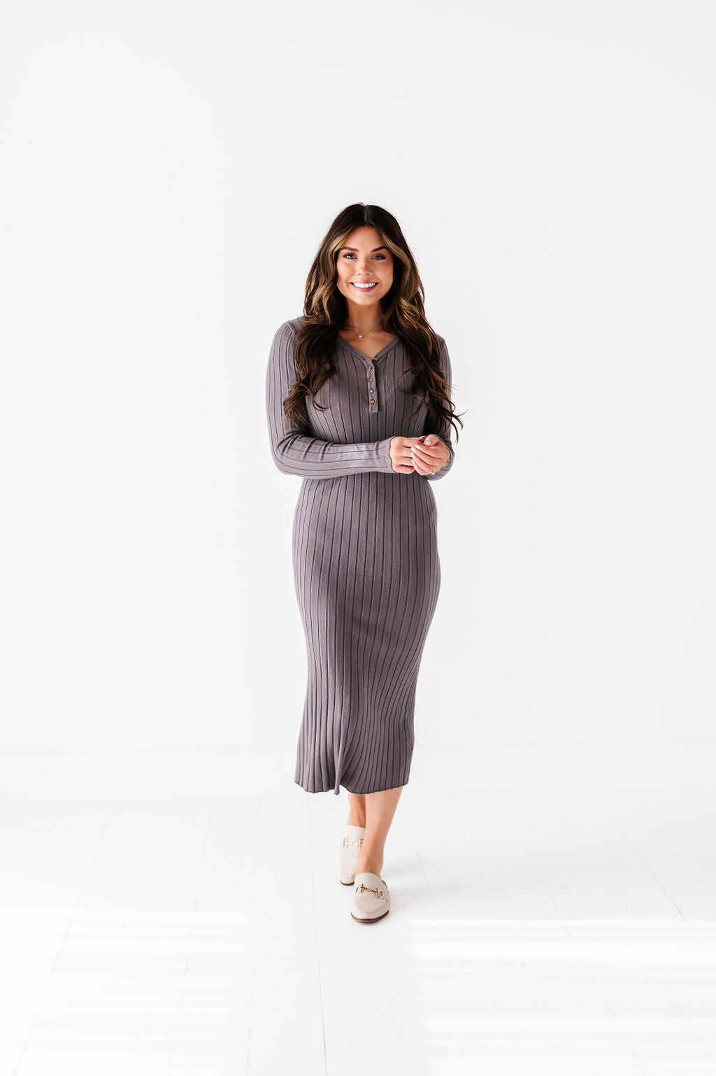 Willow Sweater Dress in Charcoal