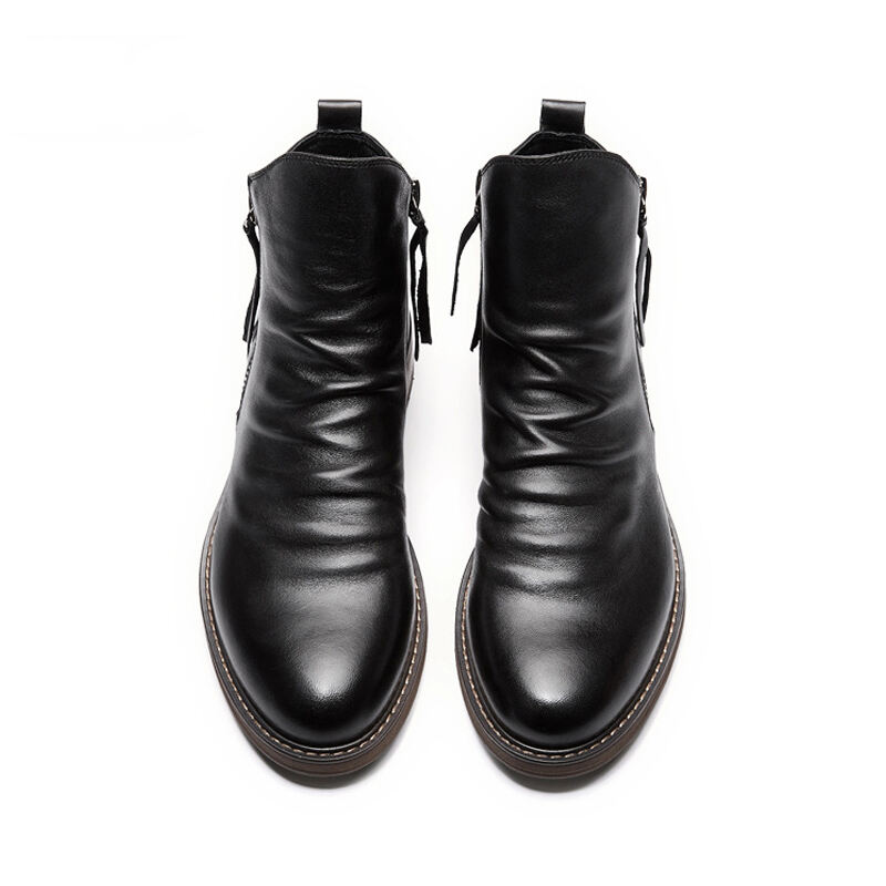 Italian Hand-Embossed Genuine Leather Chelsea Boots