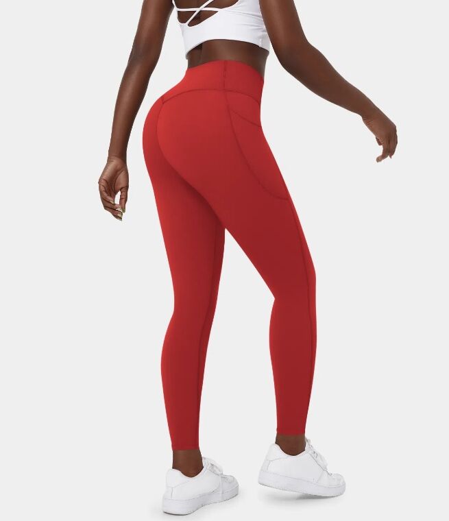 High Waisted Tummy Control Side Pocket Shaping Training  Leggings