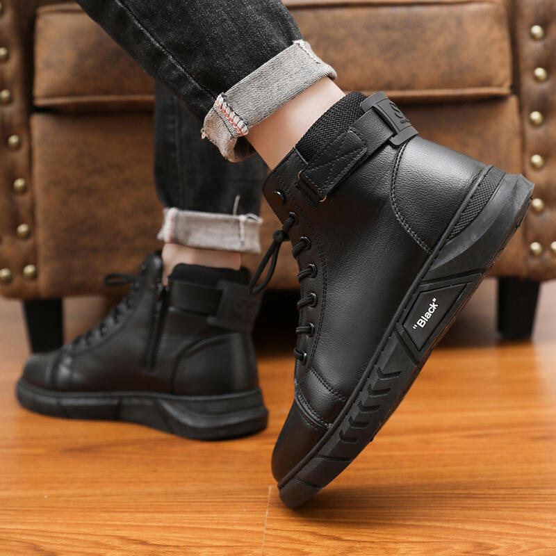 Men's Top-Quality Motorcycle Boots Genuine Leather Waterproof Anti-Slip Anti-Sprain