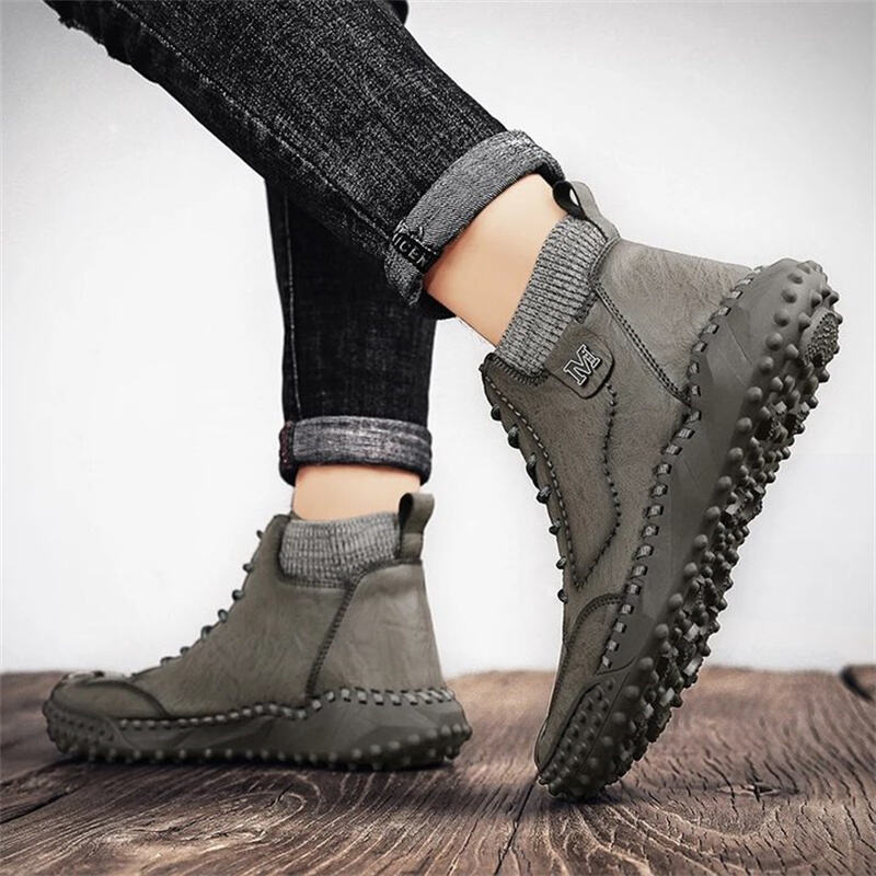 Men's Genuine Leather Comfortable Hand Stitching Outdoor Ankle Boots