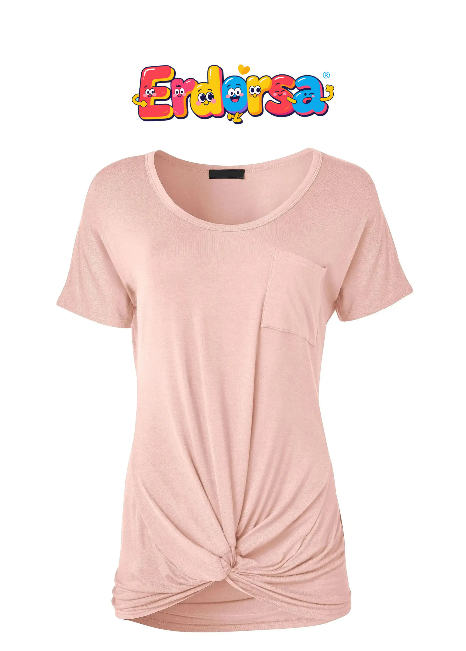 Twisted Knot Detail Tee - Blush