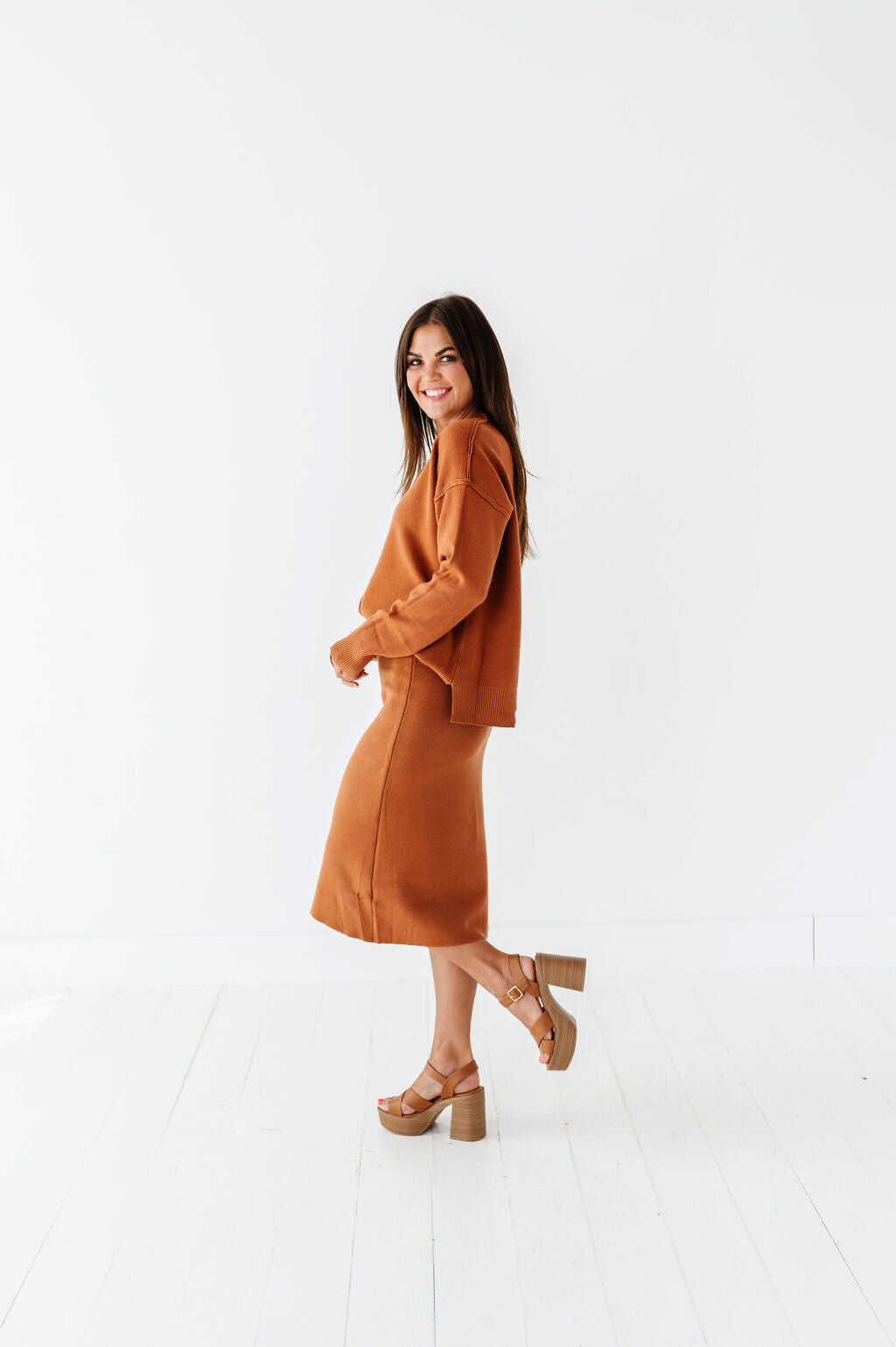 Jayden Skirt Set in Golden Brown - Size Small Left