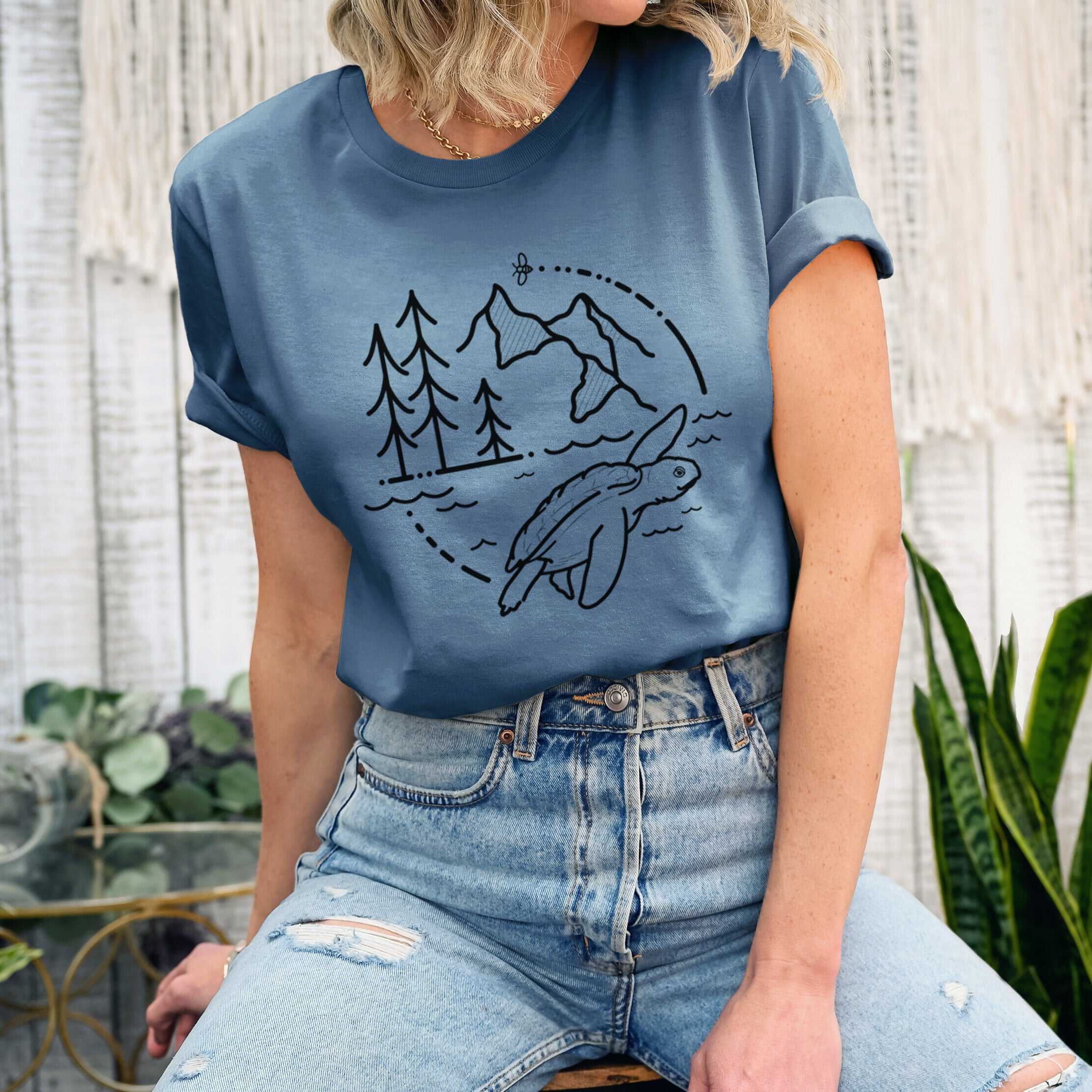 It's All Connected - Kemps Ridley Turtle - Lightweight 100% Cotton Unisex Crewneck