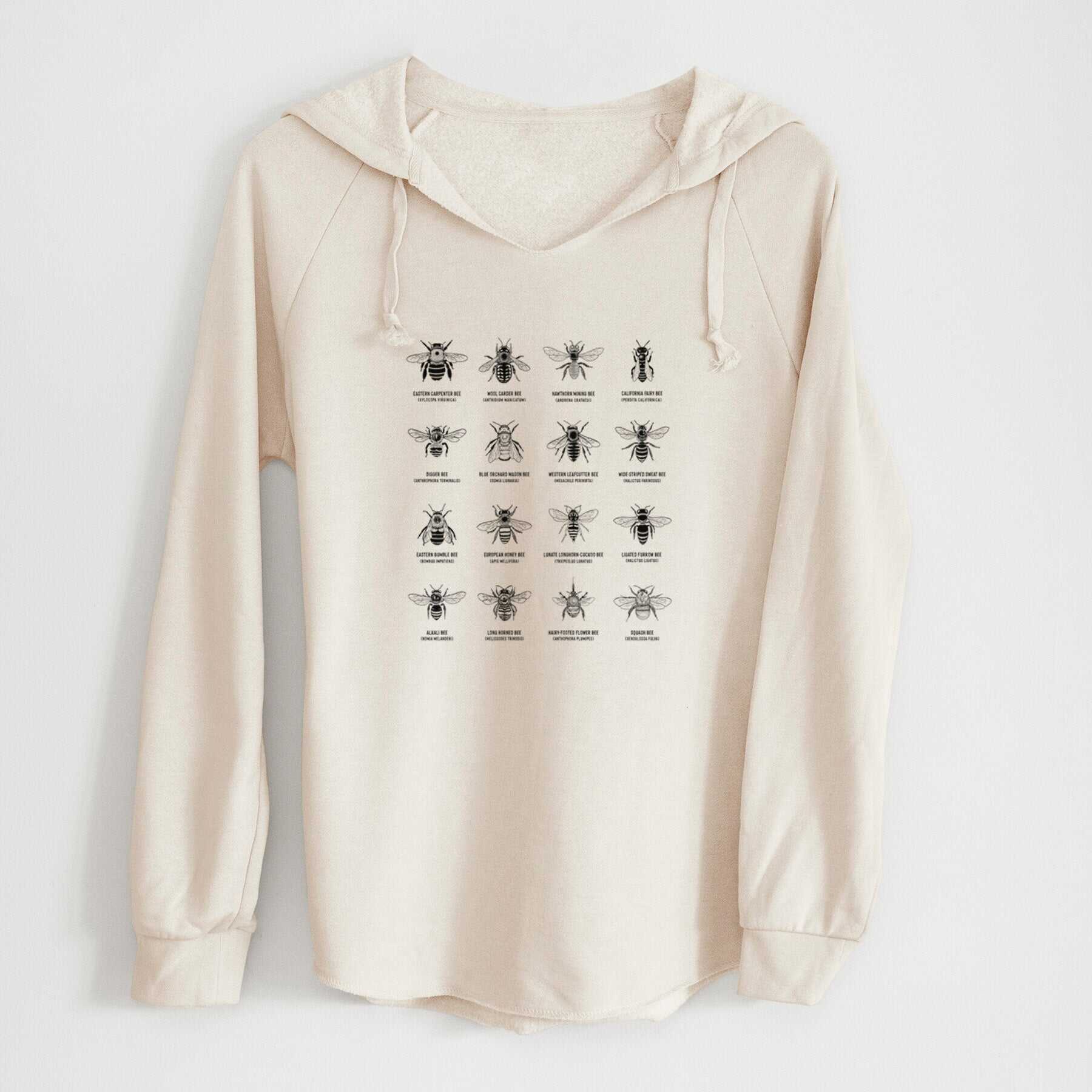 Bee Chart - Bees in North America - Cali Wave Hooded Sweatshirt