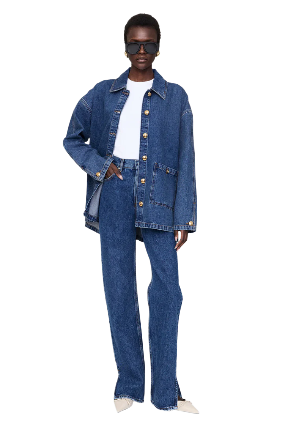 Anine Bing Luca Jacket in Washed Blue