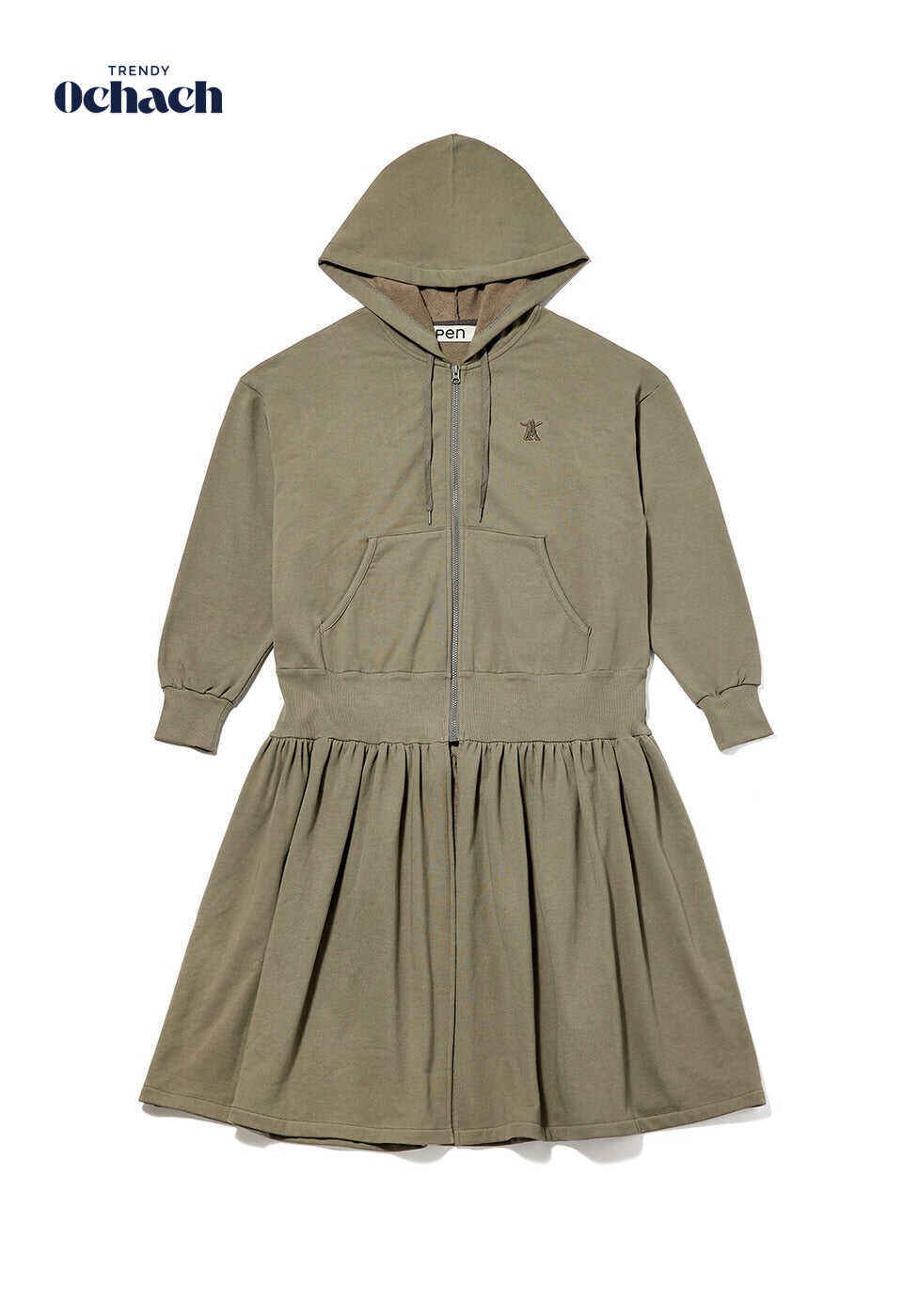 SHIRRING HOODIE JACKET, GRAY