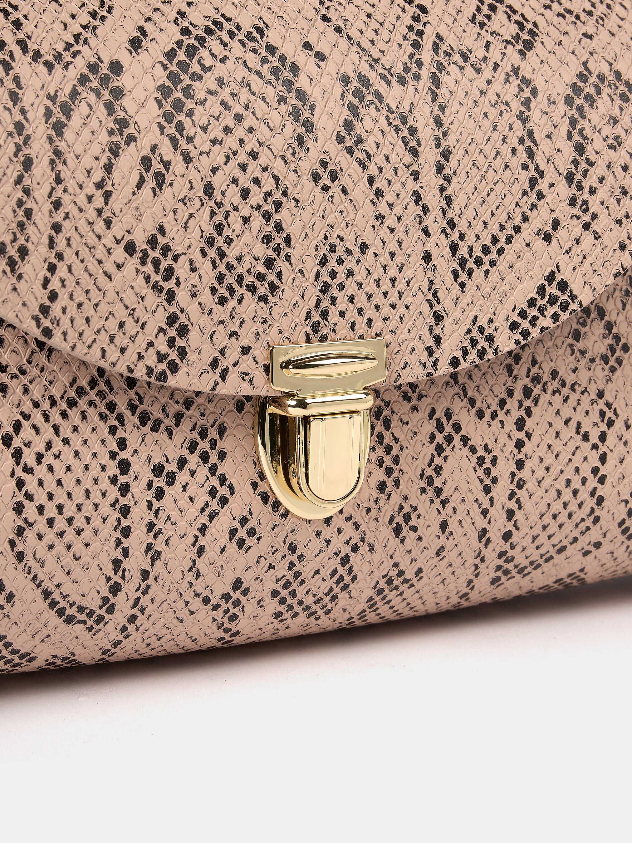 The Mini Poppy - Flax Matte Python & Slate Grey