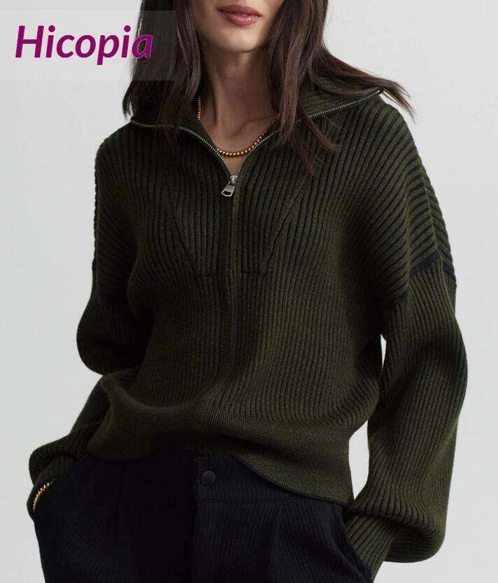 Carmen Zip-Through Rib Knit