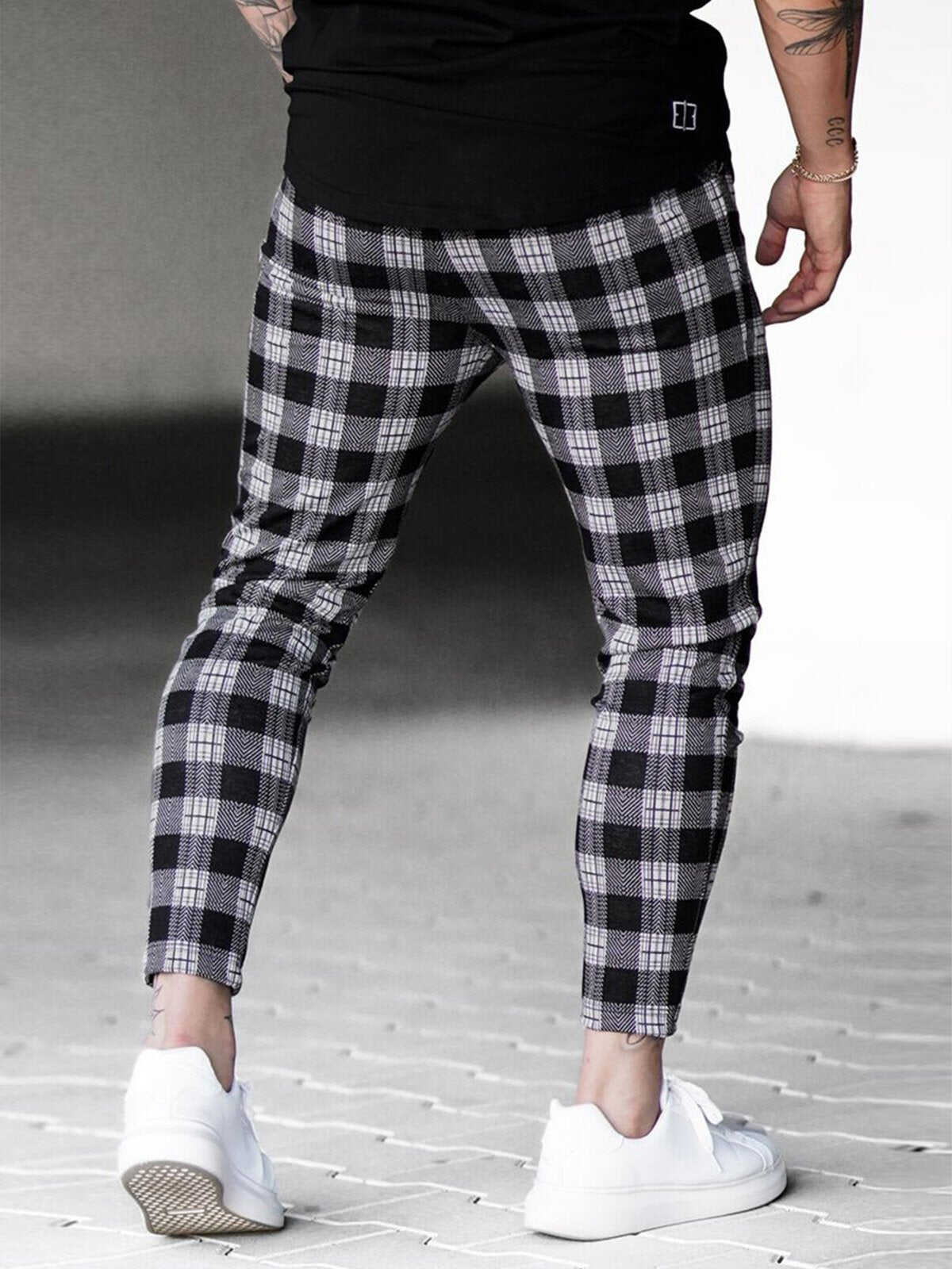 M's Check Print Pants
