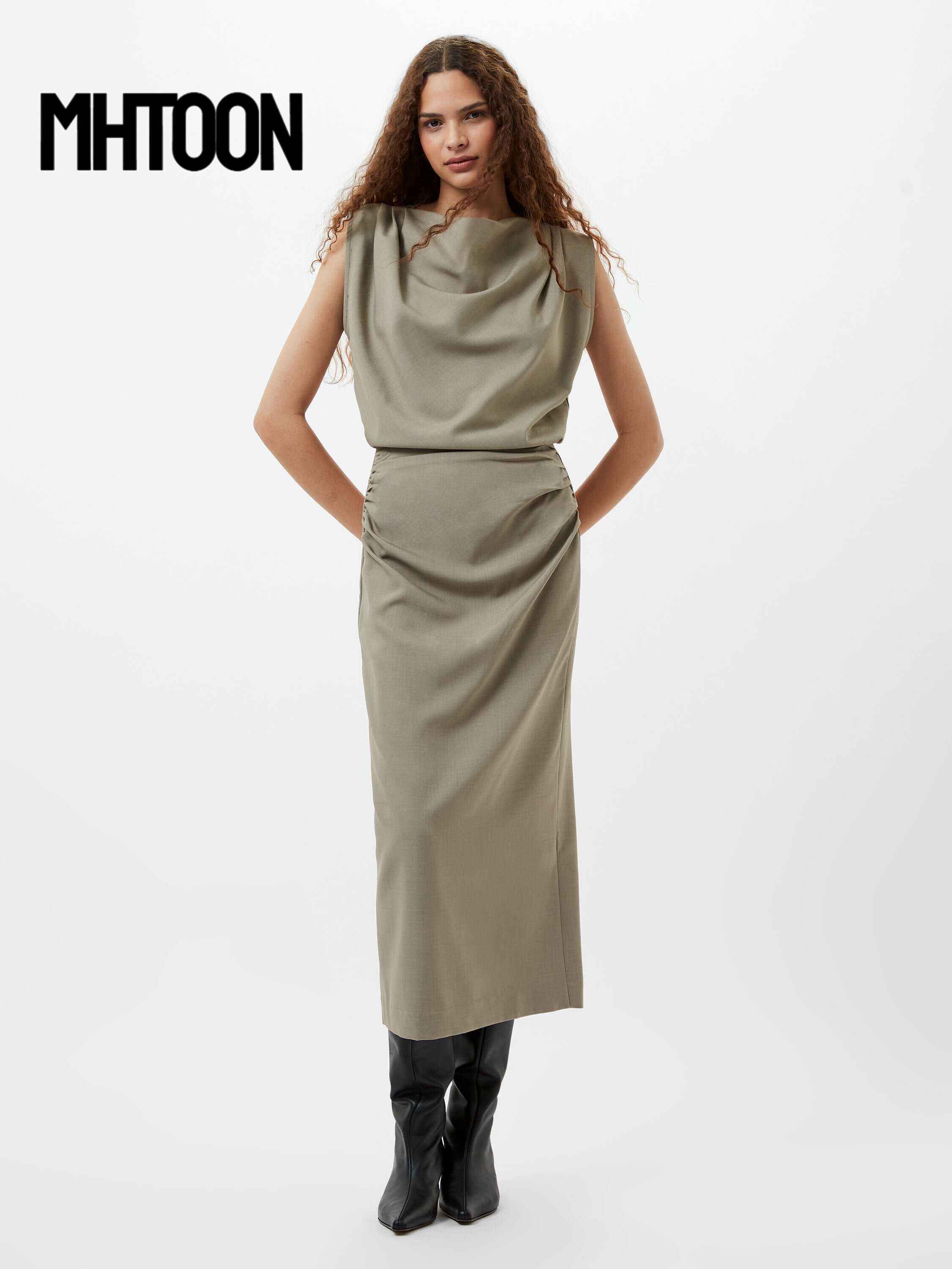 Imola Ruched Midi Skirt