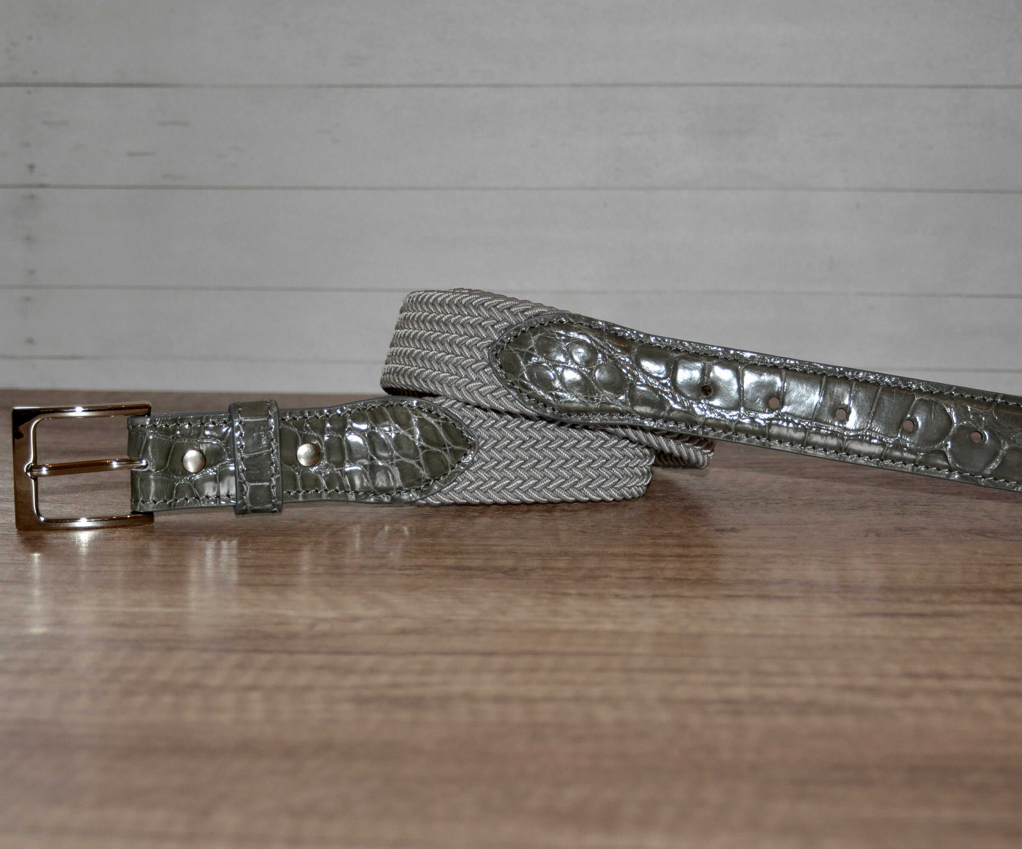 The Stretch Belt, Grey & White