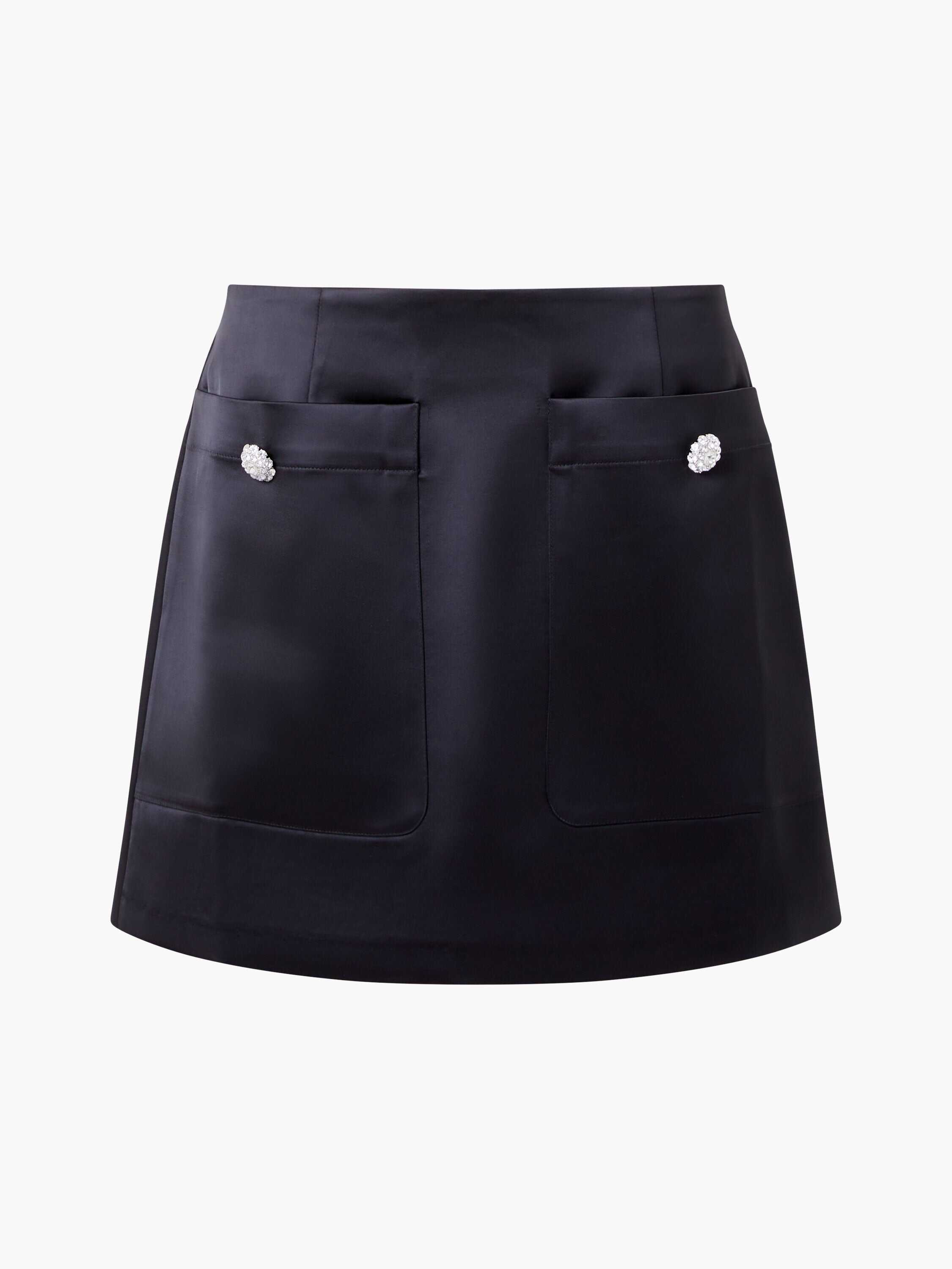 Carey Satin Embellished Pocket Mini Skirt