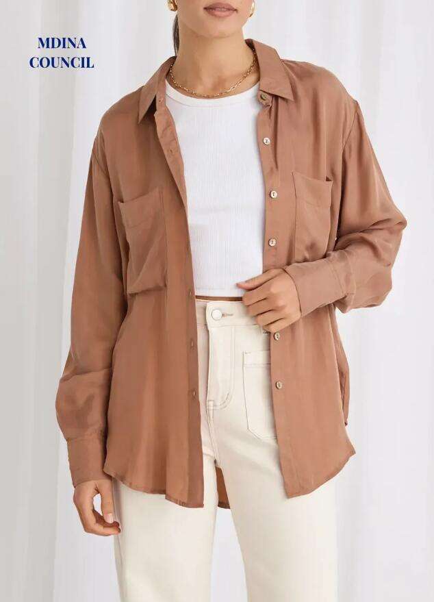 Tidal Mocha Luxury Blend Oversized Shirt