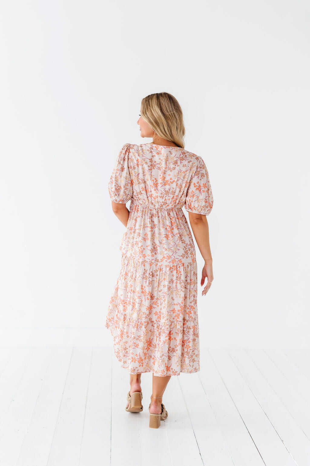 Fiona Floral Dress in Cream Multi - Size 2X, 3X, & 4X Left