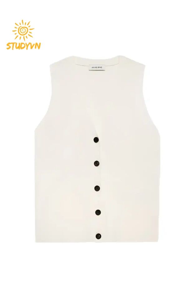 Studyvn Lawrence Vest in Ivory