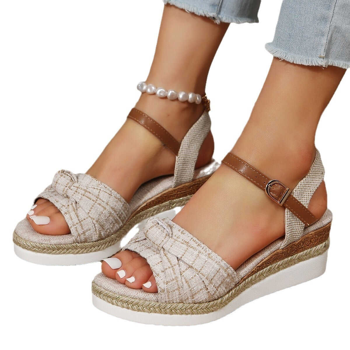 Buckle Wedge Platform Sandals