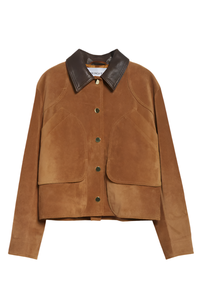 Veronica Beard Walters Cropped Barn Jacket in Whisky