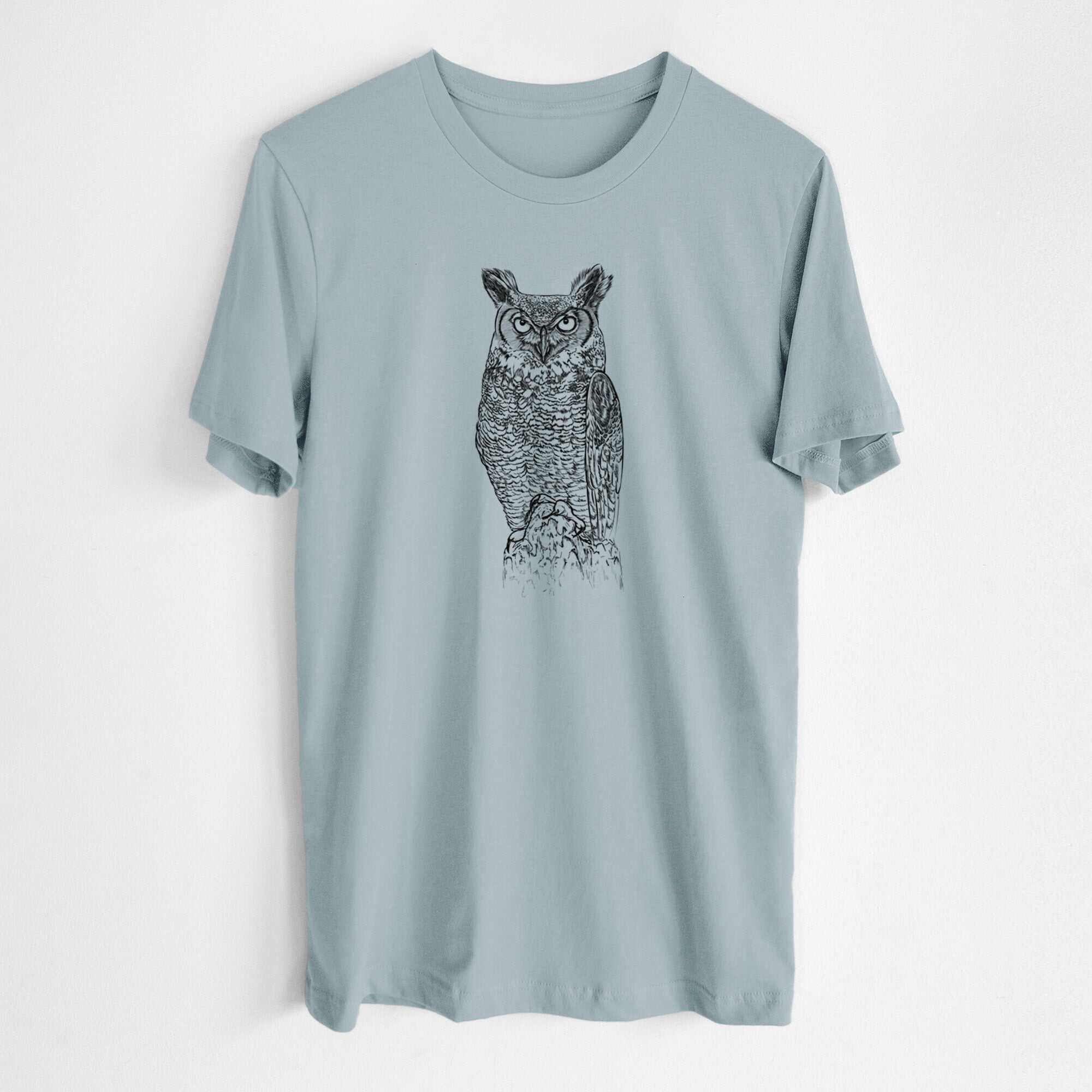 Bubo virginianus - Great Horned Owl - Lightweight 100% Cotton Unisex Crewneck