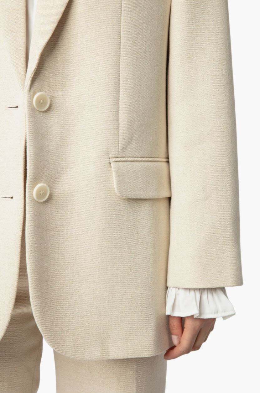 Zadig & Voltaire Viva Cotton Shimmer Blazer in Vanille