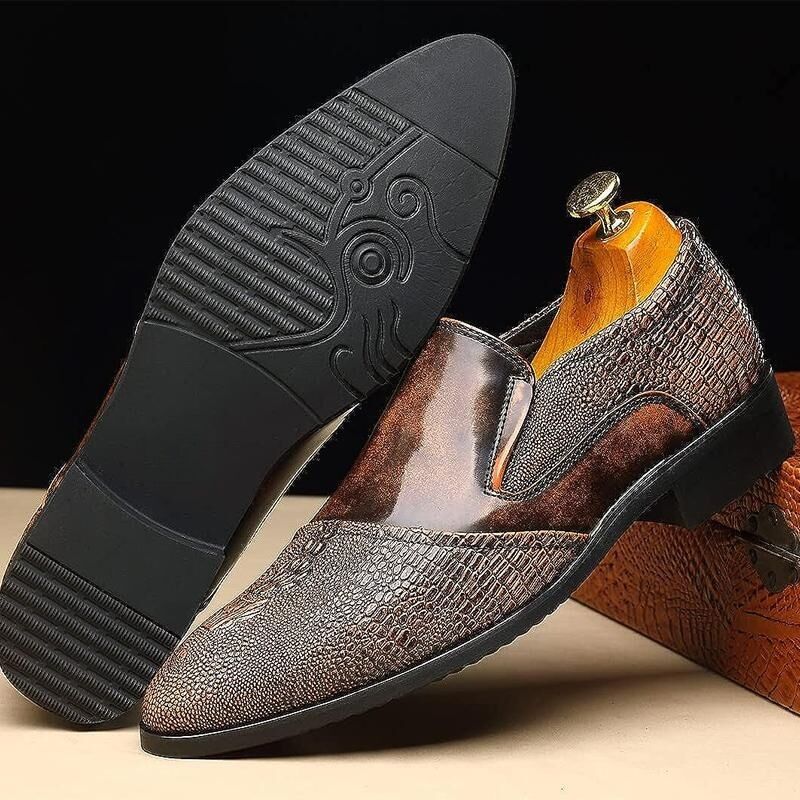 Men's Genuine Leather Comfortable Lightweight Slip On Leather Shoes