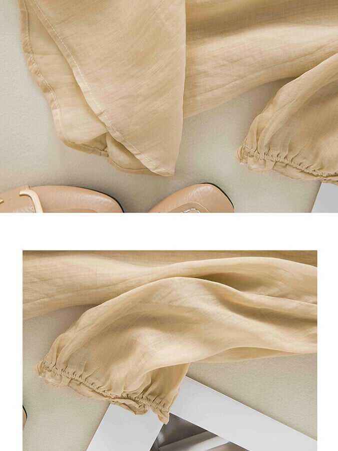 Vintage Art Ruffle Round Neck Casual Shirt