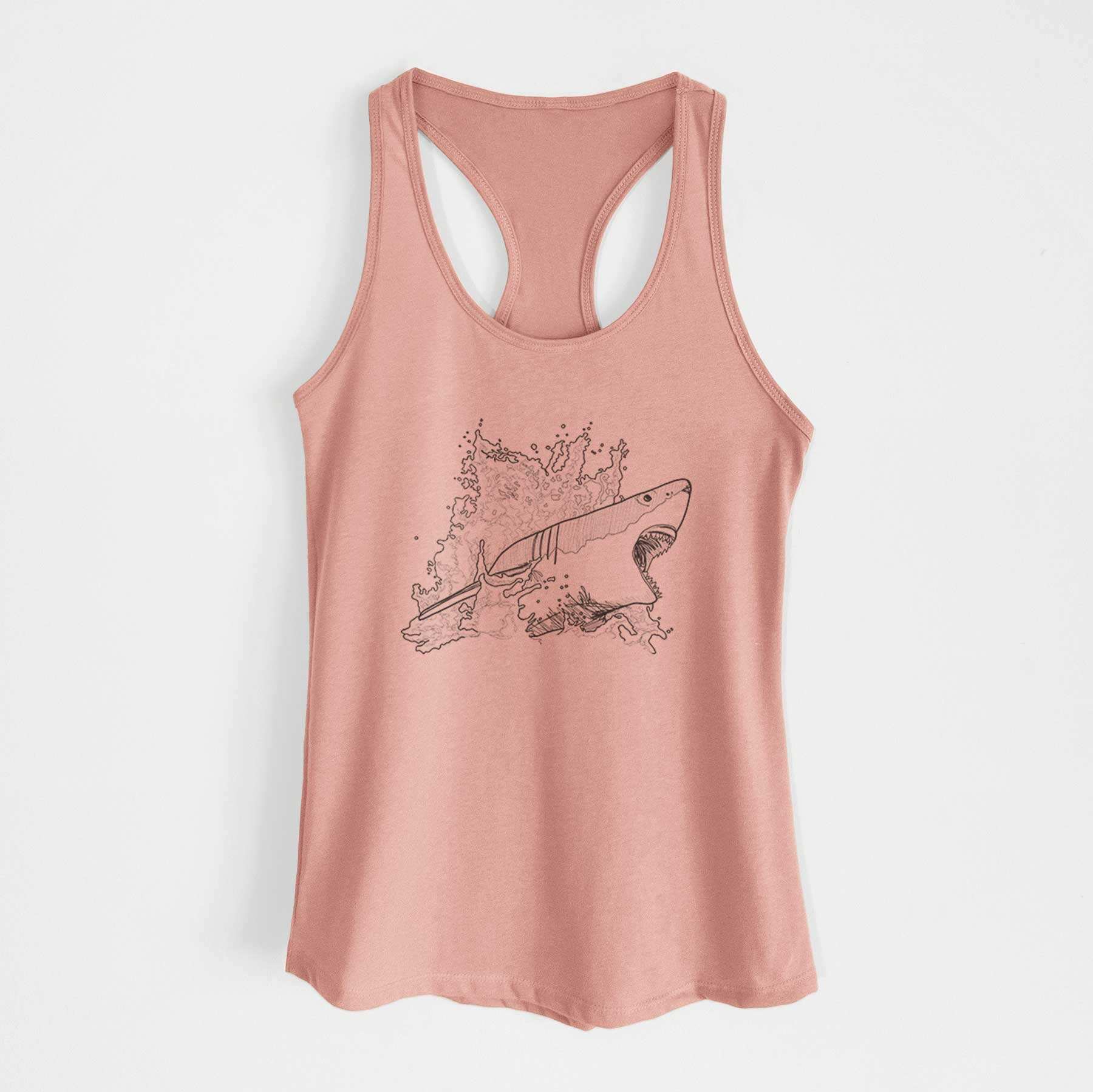 Great White Shark in Water - Women's Racerback Tanktop