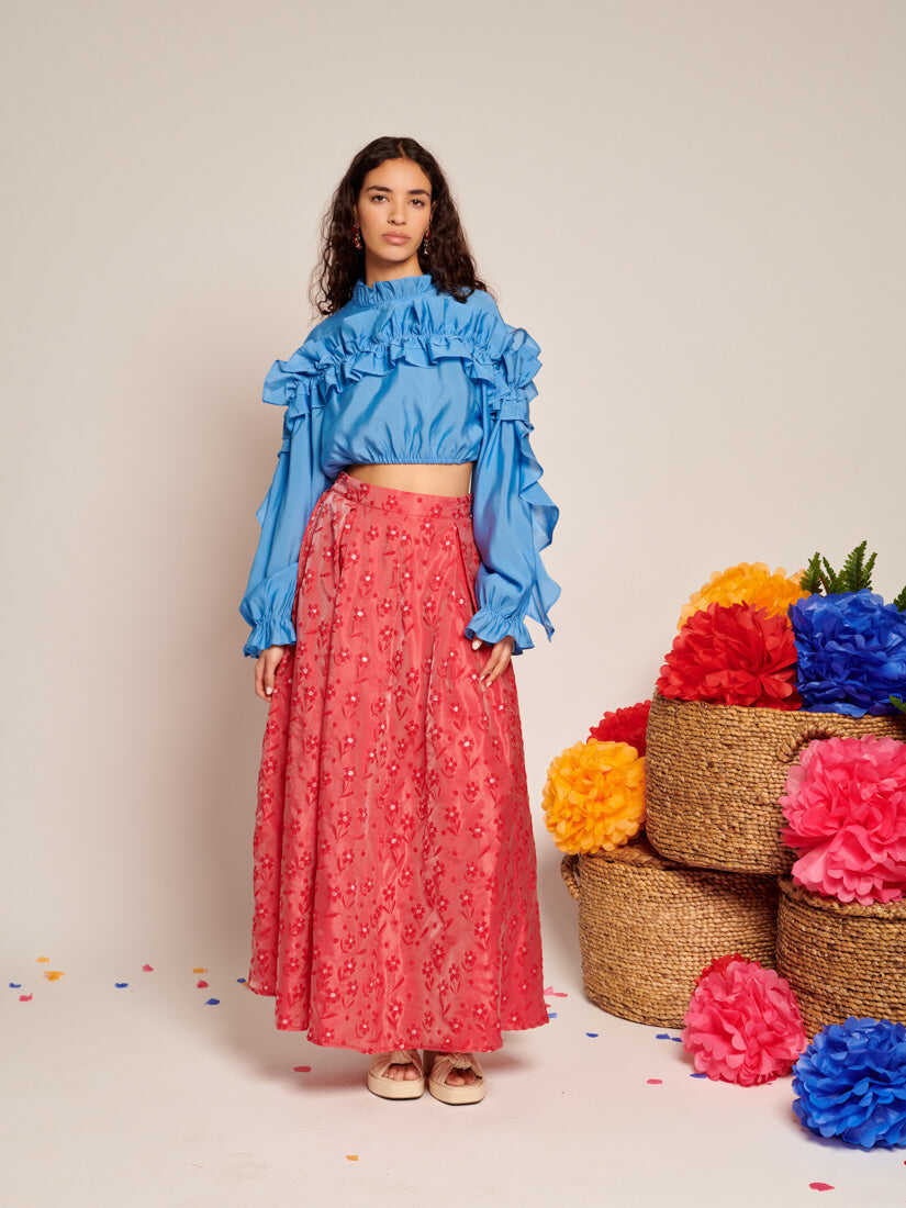 Musica Ruffled Cropped Top