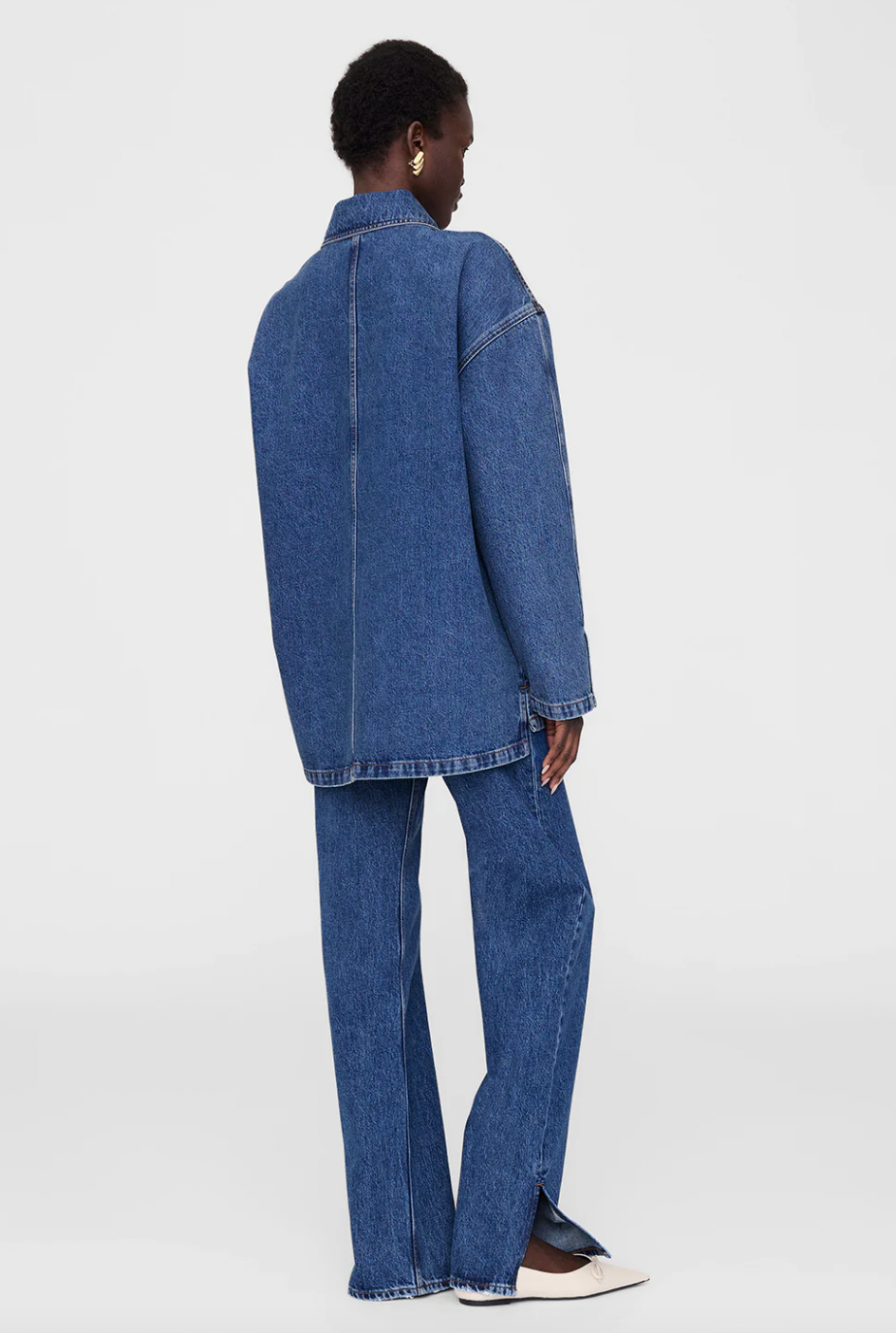 Anine Bing Luca Jacket in Washed Blue